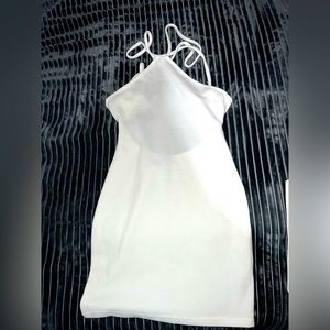 White Sweater backless dress